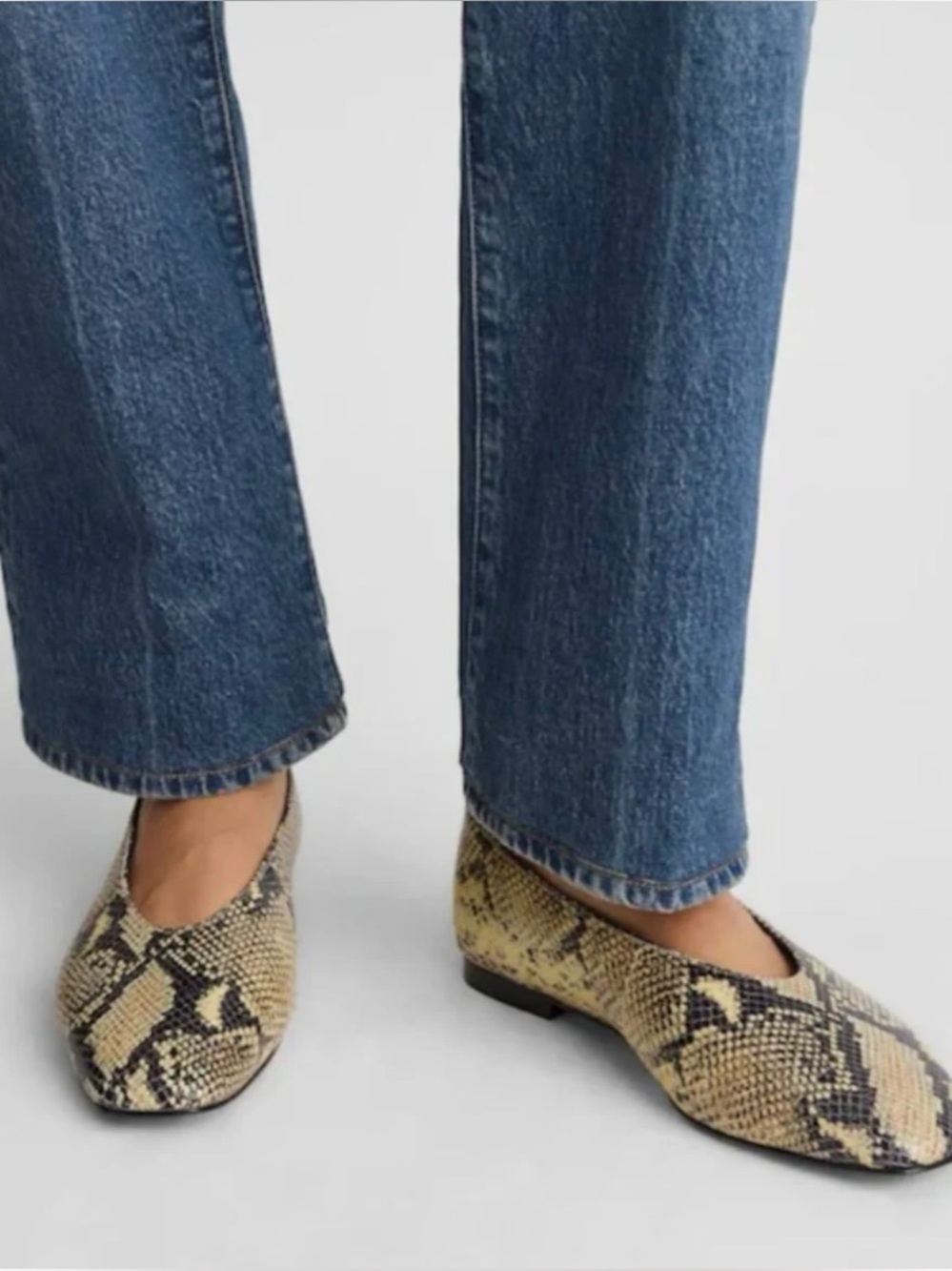 Everlane The Day Glove Leather Ballet Flats in Snakeskin Size 7 (Run Small)